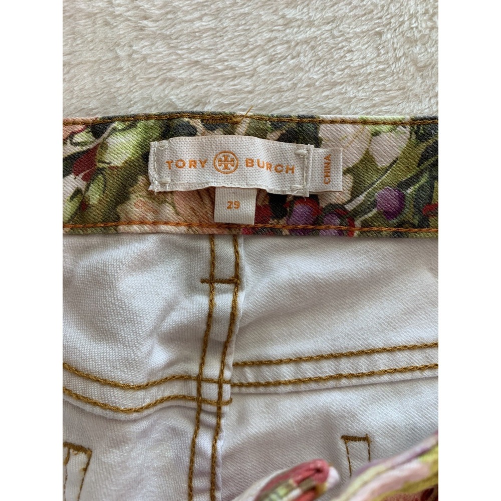 Tory Burch Women's Super Skinny Jean Size 29 Floral Print Flowers Colorful - Picture 2 of 15